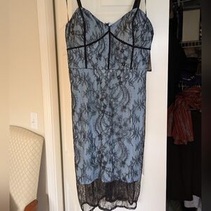 NWT Guess Black And Blue Lace Corset Dress Size 6